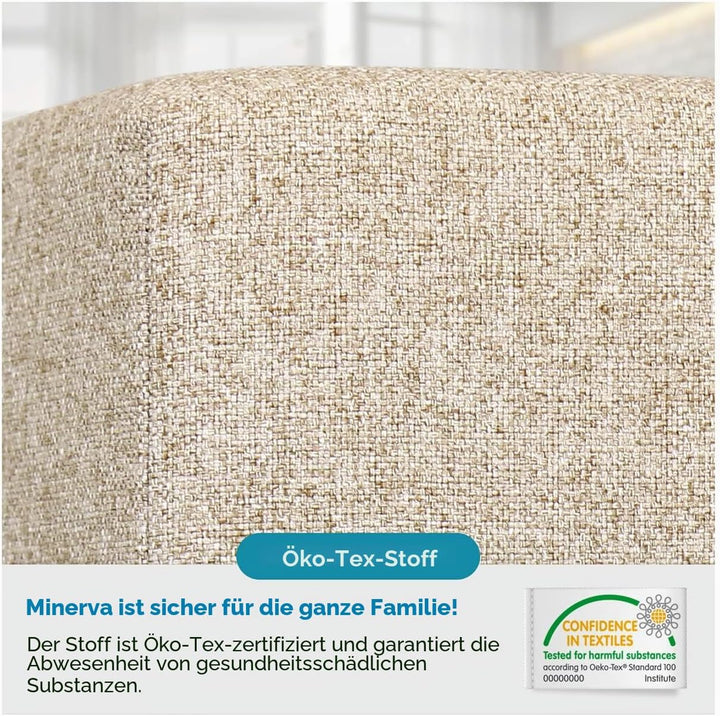 Deshome Pouf hocker Fussstütze 43x43x44 cm Wasserabweisender Stoff: Modernes Design Pouf für Sofa Wo