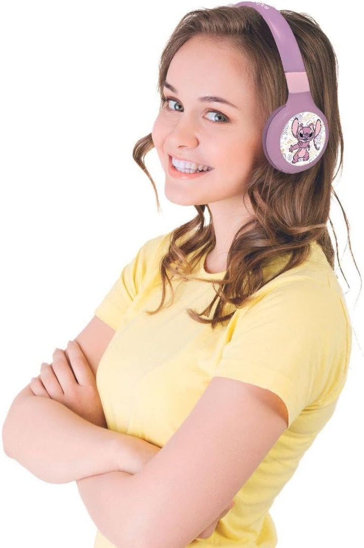 Lexibook, Disney Stitch, Angel 2-in-1 Bluetooth- und Kabelkopfhörer mit Mikrofon und Steuertasten, f