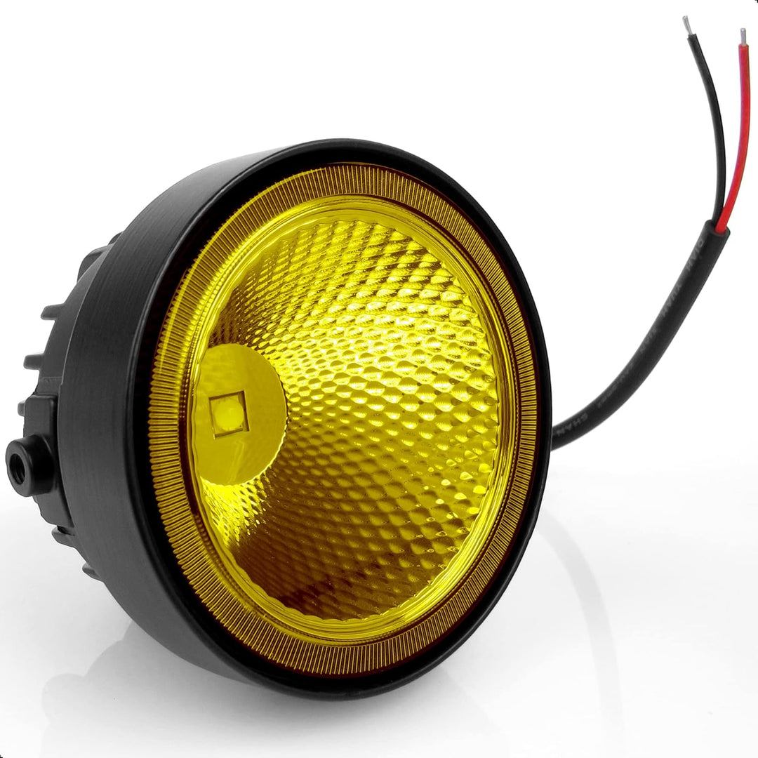 SUFEMOTEC Gelbe Runde Led Nebelscheinwerfer 4 Zoll Bernstein Zusatzscheinwerfer Arbeitslampe für Fah