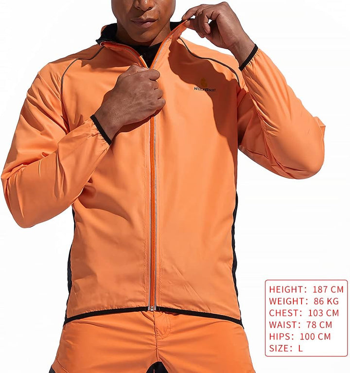 WOSAWE Herren-Fahrradjacke Winddichte wasserdichte MTB Mountainbike Jacket Für Radfahren, Joggen &amp; W