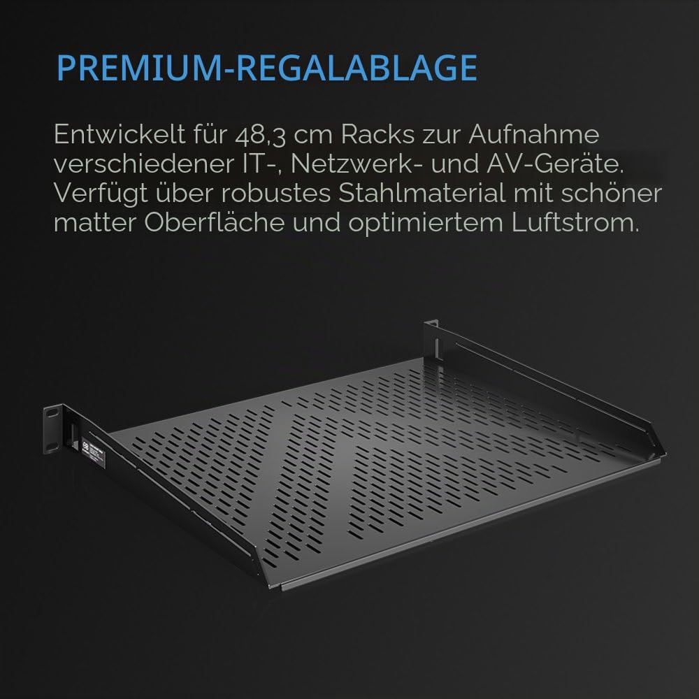 AC Infinity Universalregal mit Belüftungsöffnung, 1U, 35,6 cm tief, für 48,3 cm grosse Geräteregale,