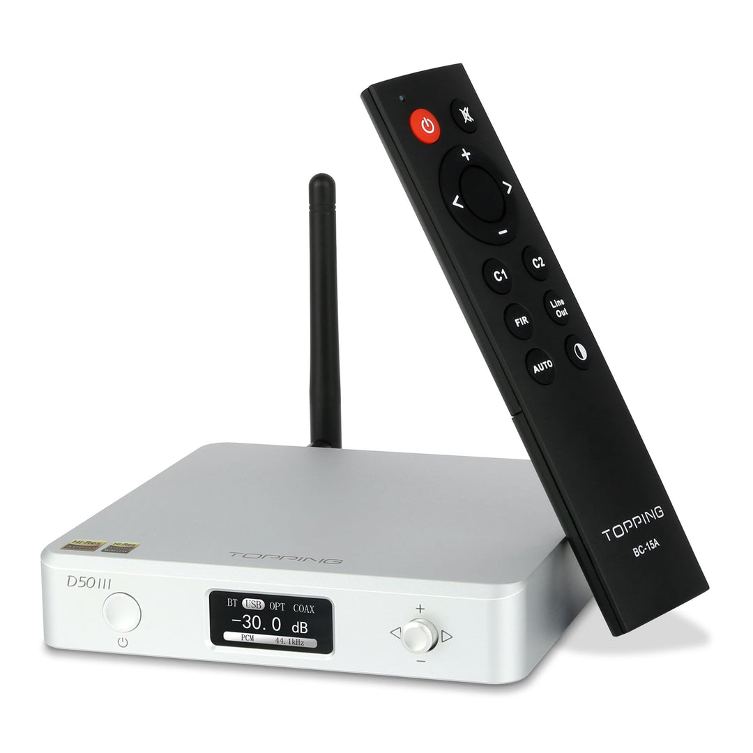 TOPPING D50 III DAC-Vorverstärker – LDAC Bluetooth 5.1 Dual ES9039Q2M D/A-Chips unterstützt DSD512 P