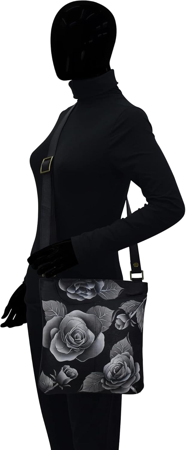 Anna by Anuschka Mittelgrosse Umhängetasche Mittelgrosse Umhängetasche Romantic Rose Black, Romantic