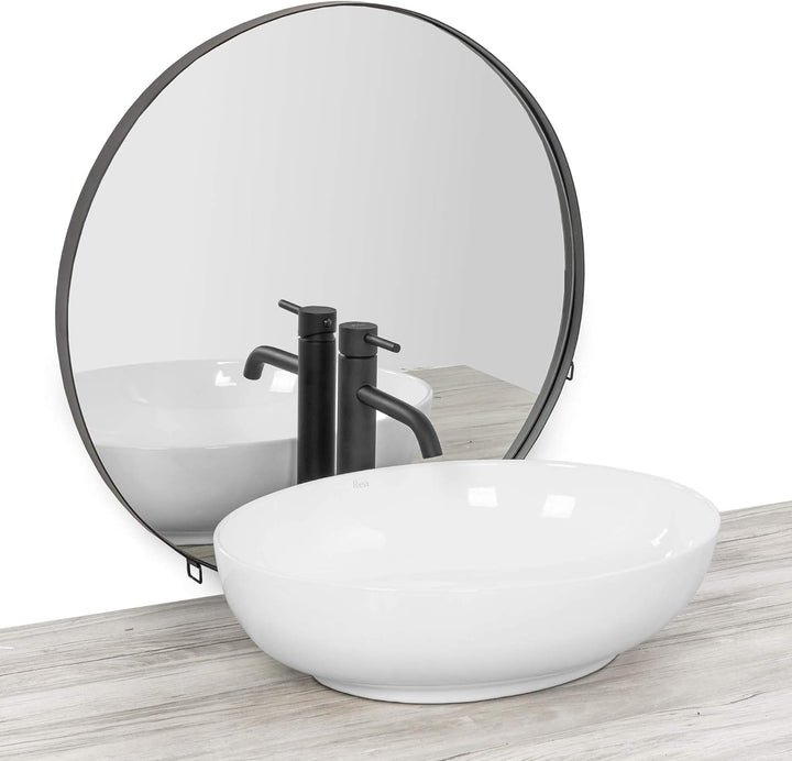 VBChome Waschbecken 50 x 39 Keramik Oval Waschtisch Handwaschbecken AUFSATZWASCHBECKEN WASCHSCHALE G