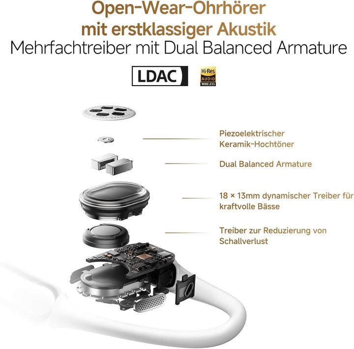 XIAOMI OpenWear Stereo Pro Gold, Open-Ear Kopfhörer, Ohrbügel Bluetooth Headset, Bequemer und Stabil