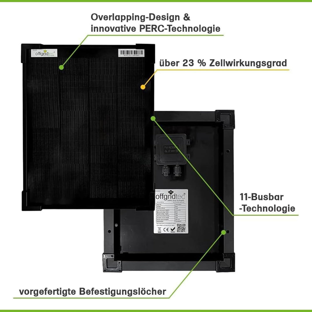 Offgridtec OLP 10W Solarpanel 12V Schindeltechnologie PERC V2, 10W
