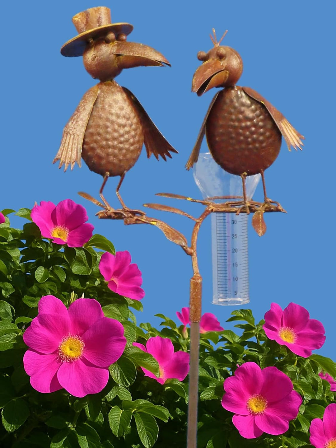 Pommerntraum ® | Regenmesser Niederschlagsmesser Pluviometer Gartenstecker Wetterstation Meisenknöde