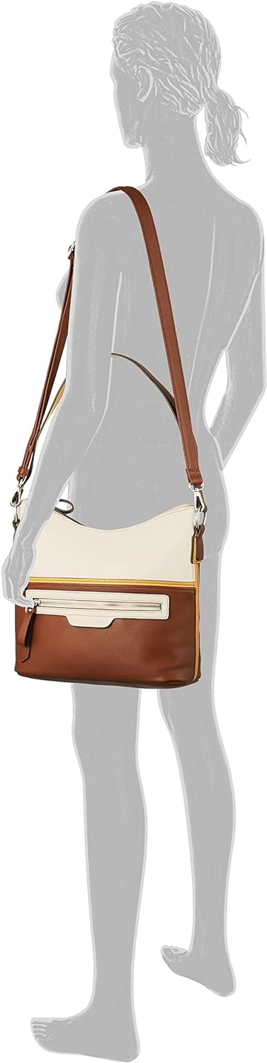 TOM TAILOR bags Jule Damen Hobo Bag Schultertasche 31,5 x 12,5 x 28 Mixed Cognac, 31,5 x 12,5 x 28 M