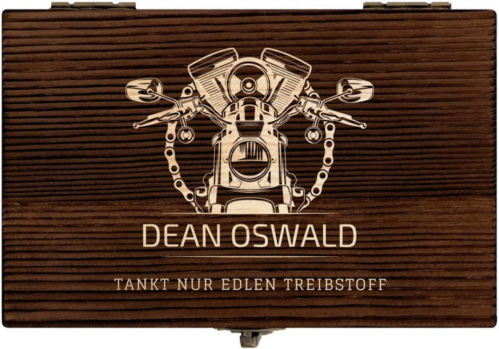Maverton Whisky Steine Set - in Holzbox - personalisiert - 6 Eiswürfel + Zange + Velourbeutel - Kühl