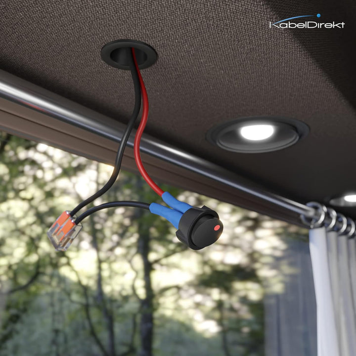 KabelDirekt – FLRY Kabel, Fahrzeugleitung, Kfz-Verkabelung – Zweier-Set rot/schwarz mit Isolierung,