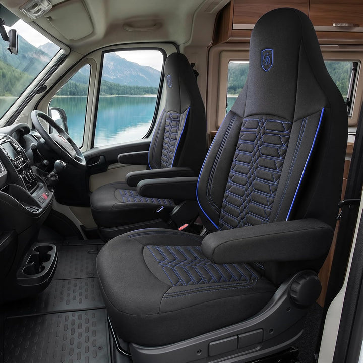 Wohnmobil Sitzbezüge kompatibel mit FIAT Ducato, Citroën Jumper, Peugeot Boxer - Schonbezüge Set aus