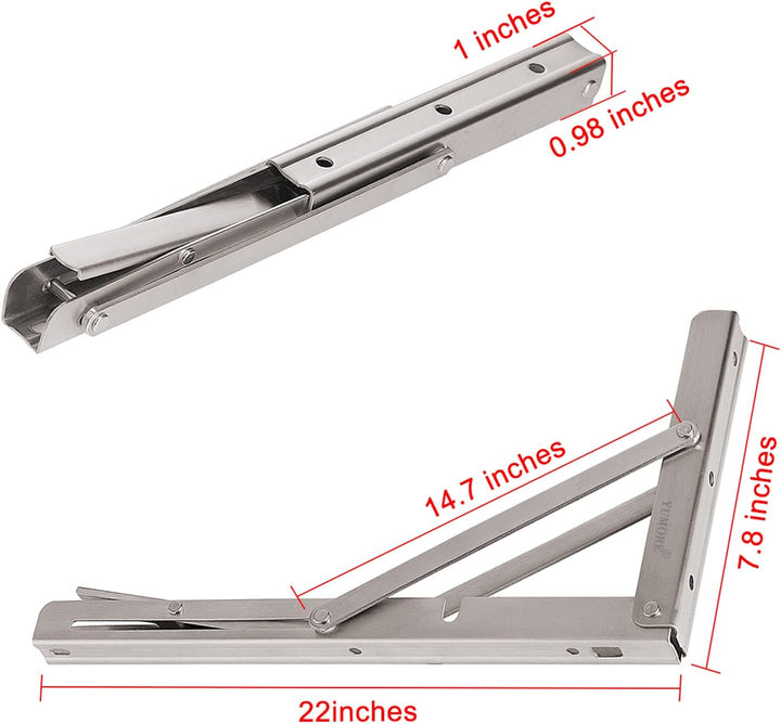 YUMORE Klappkonsole Schwerlast 550mm,Klappregalhalterungen Edelstahl Regalträger Max Load 330 lbs Wa