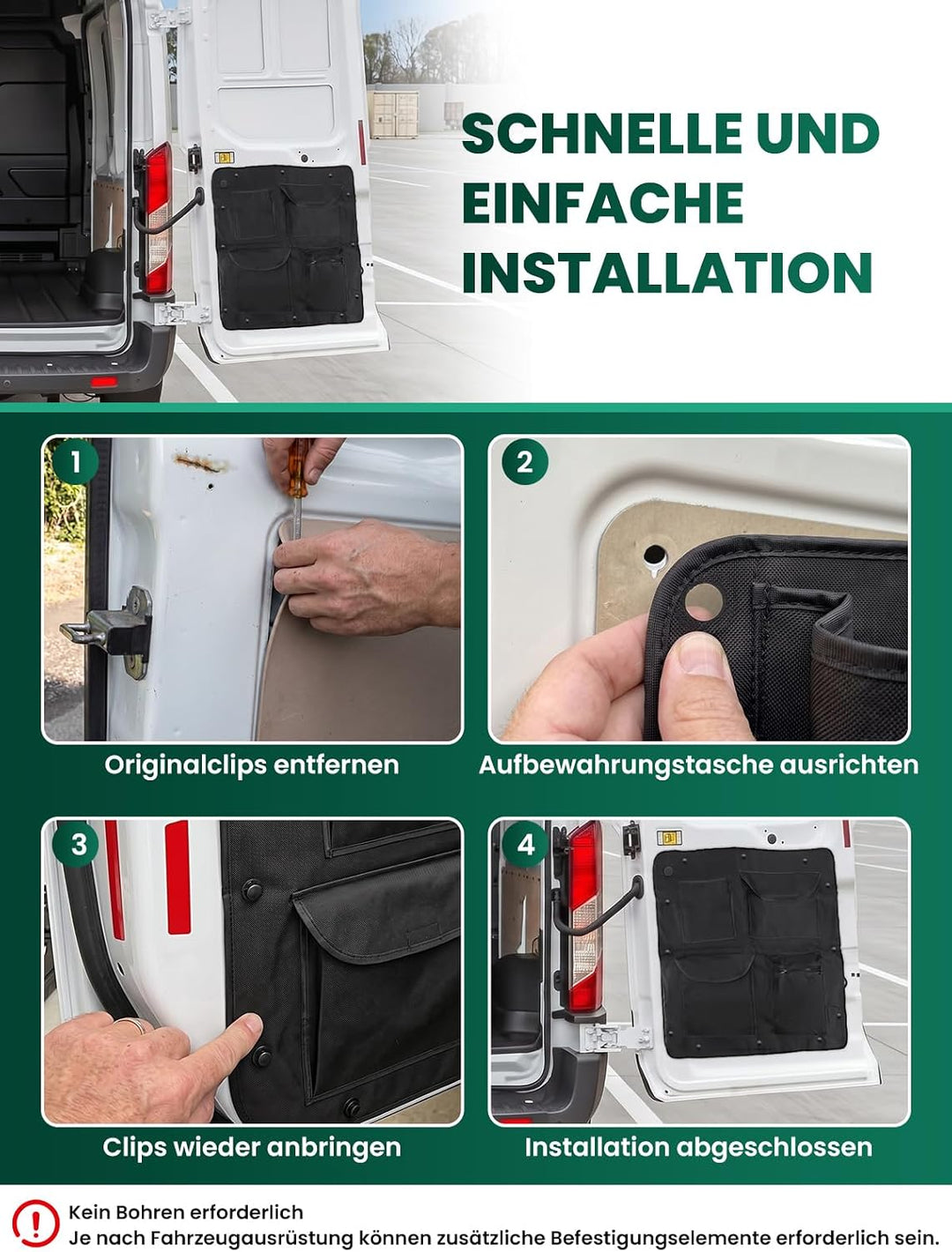 2er Set Aufbewahrungsorganizer Kompatibel mit Fiat Ducato Peugeot Boxer Citroen Jumper Relais X250 X