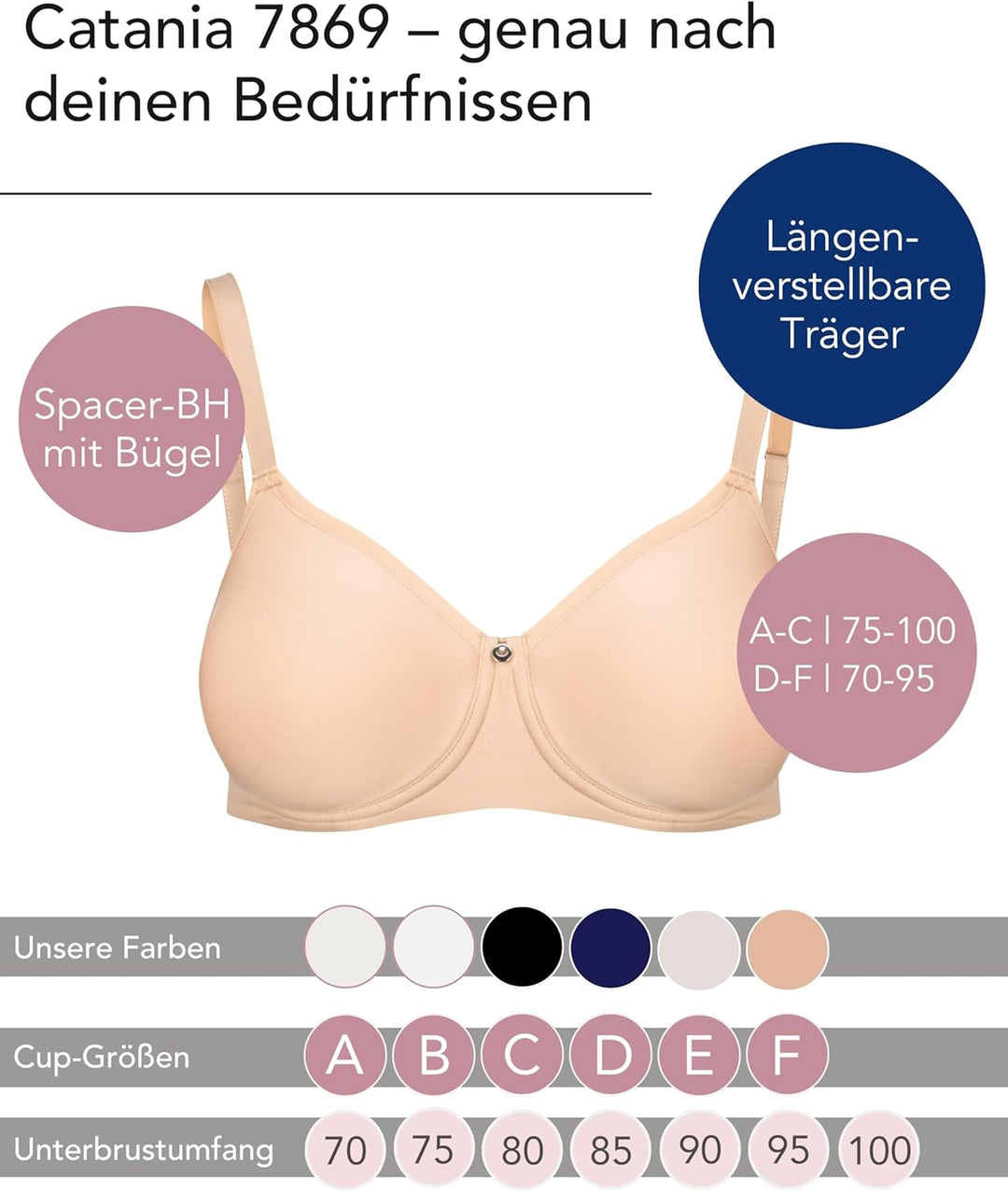 Susa Damen Catania BH 90D Skin, 90D Skin