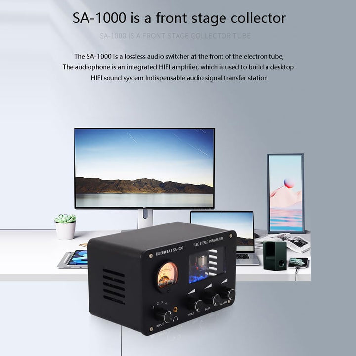 SA-1000 Audiophiler Röhrenvorverstärker Audio HiFi Elektrischer Röhrenverstärker 4 Eingänge 2 Ausgän