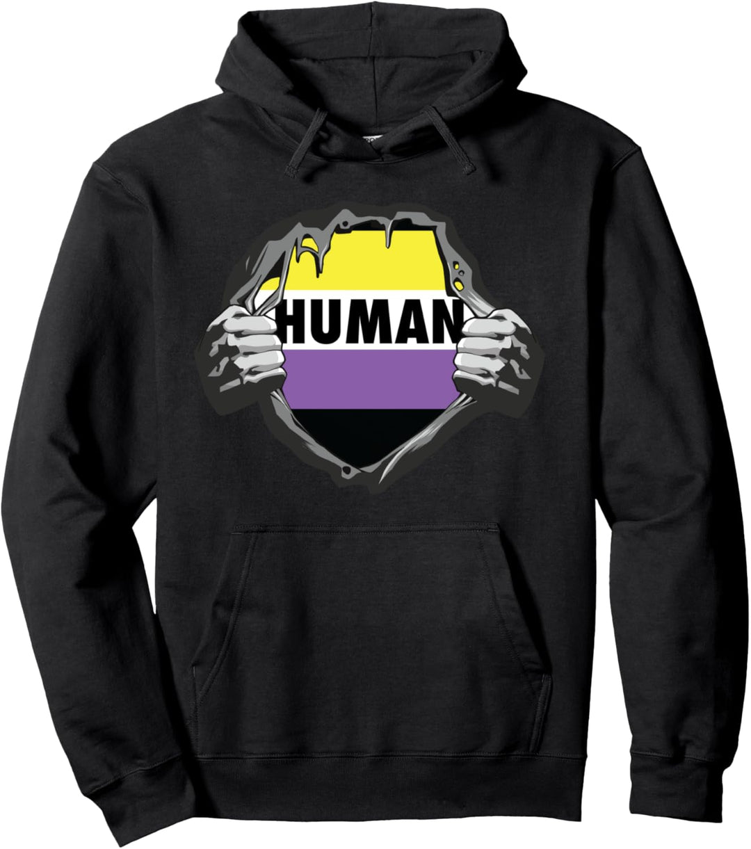 Sarcastic Nonbinary Enby Genderqueer Non Binary Pullover Hoodie