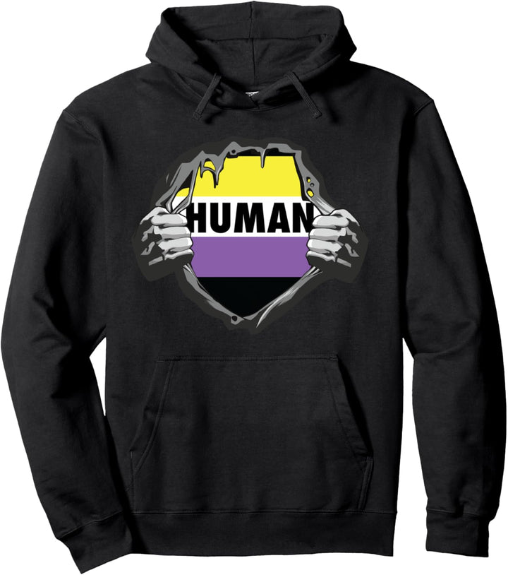 Sarcastic Nonbinary Enby Genderqueer Non Binary Pullover Hoodie