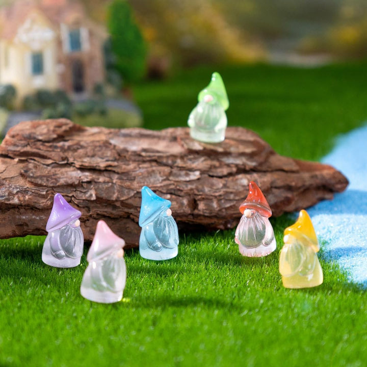 Supvox 60 Stück Nachtleuchtende Mini Gartenzwerge - Ostern Deko Figuren aus Harz - Fluoreszierende M