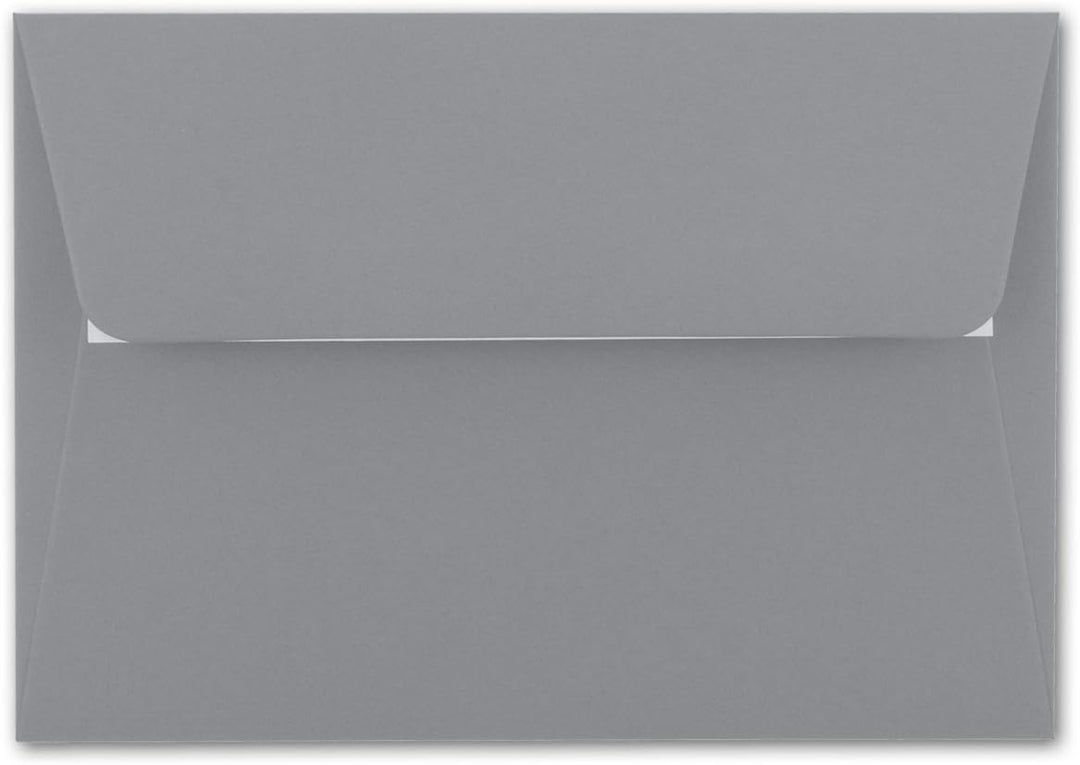50x Brief-Umschläge B6 - Dunkelgrau - 12,5 x 17,5 cm - Haftklebung 120 g/m² - breite edle Verschluss