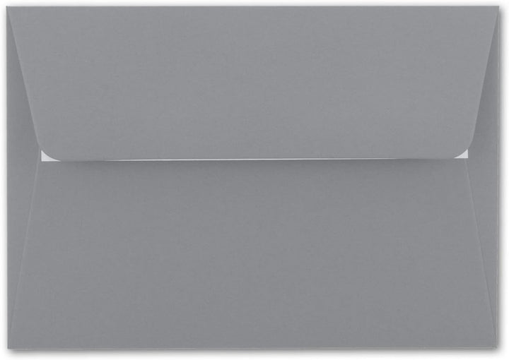 50x Brief-Umschläge B6 - Dunkelgrau - 12,5 x 17,5 cm - Haftklebung 120 g/m² - breite edle Verschluss