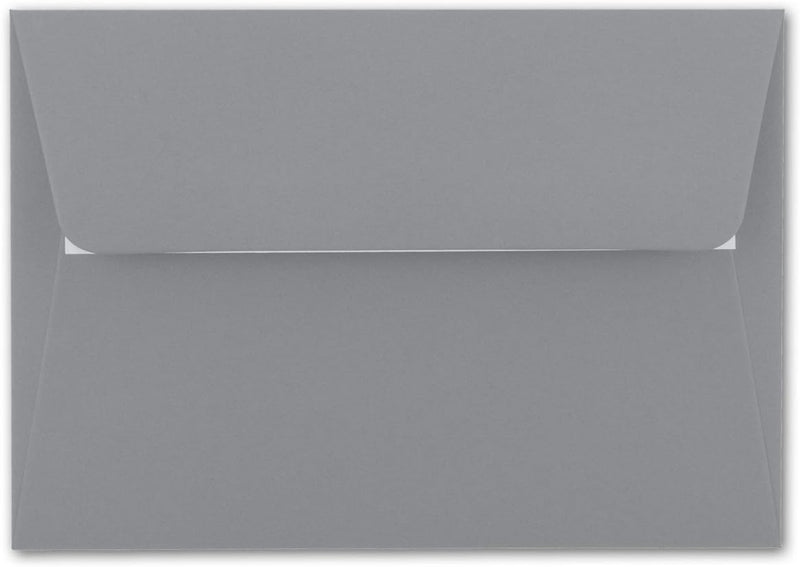 50x Brief-Umschläge B6 - Dunkelgrau - 12,5 x 17,5 cm - Haftklebung 120 g/m² - breite edle Verschluss
