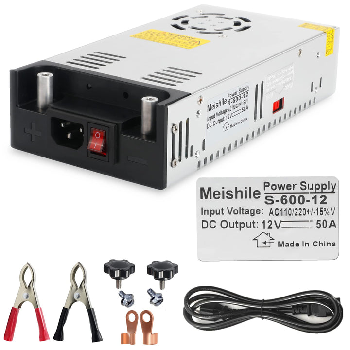 Schalternetzteil DC 12V 50A 600W DIY Clips Taster Trafo 230V AC auf DC Netzteil 12Volt Transformator
