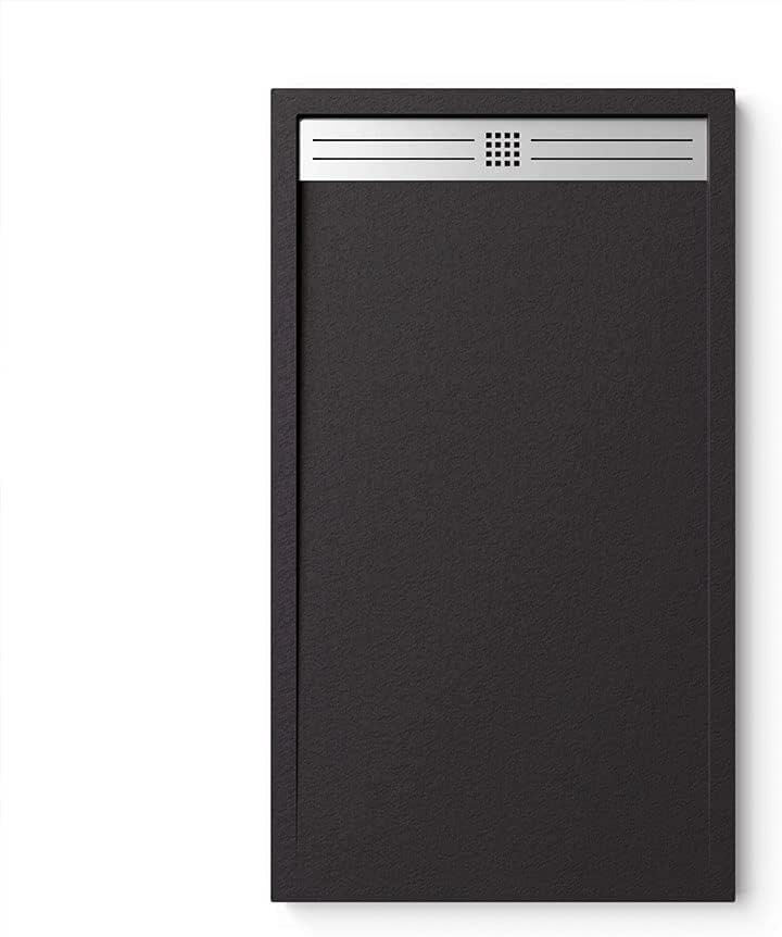 KOES - Kunstharz-Duschwanne Modell VOIGA – 70x100 – Schwarz RAL 9005 70x100cm Schwarz, 70x100cm Schw
