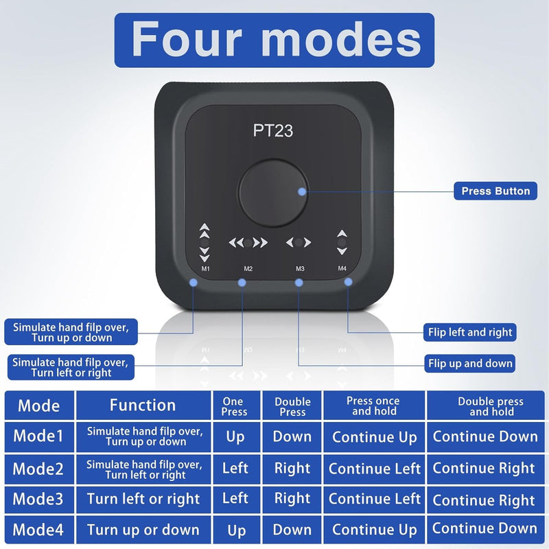 Bluetooth Page Turner Pedal, PT23 Drahtloser Bluetooth Page Turner Fusspedal Schalter für Computer T