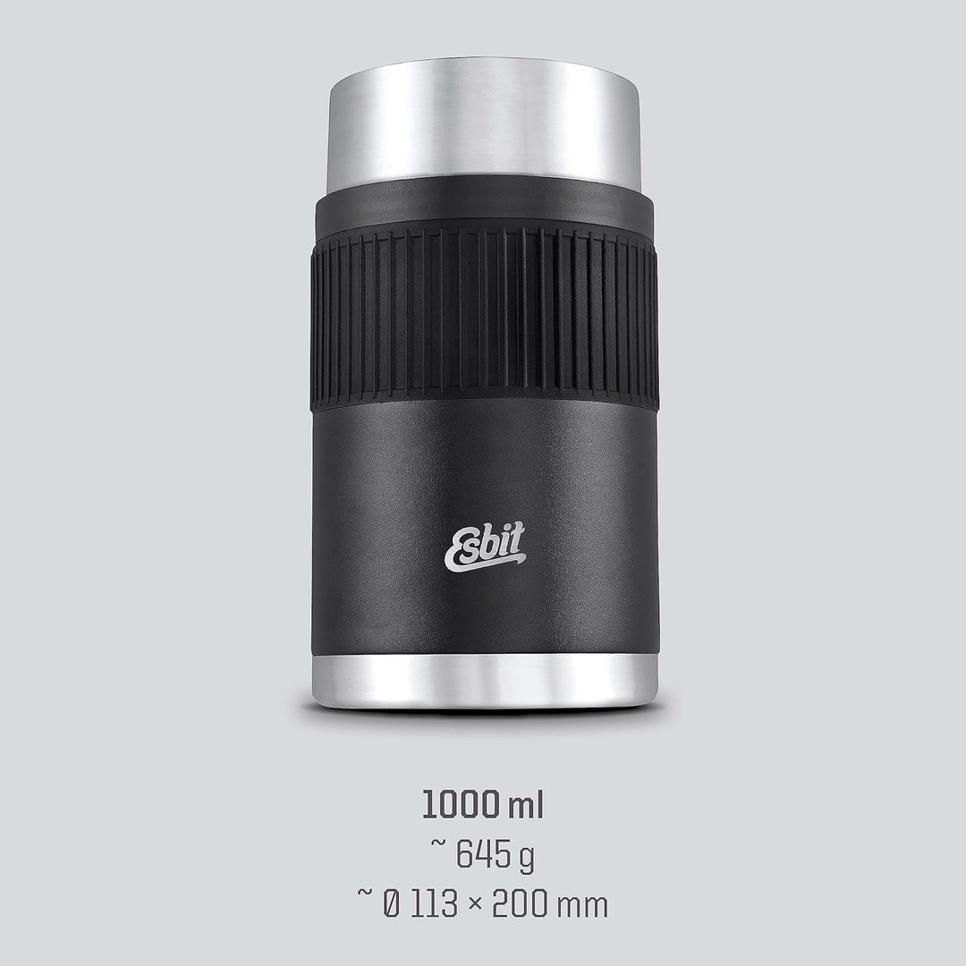 Esbit Thermobehälter Sculptor für Essen - Warmhaltebehälter 1000 ml in Schwarz mit Manschette in Ede
