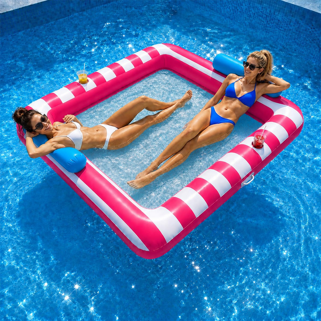 Luftmatratze Pool,2 Personen Gross Luftmatratze Wasser,Erwachsene Aufblasbare Wasserhängematte,Schwi