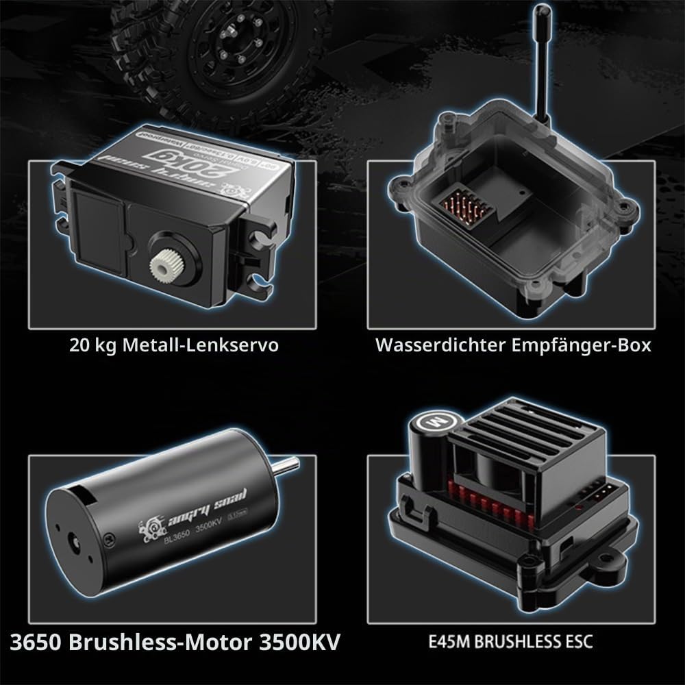 X-Verse MJX H12Y 1:12 Ferngesteuertes Auto Crawler für Erwachsene, 4WD Wasserdichtes RC Auto mit Bür