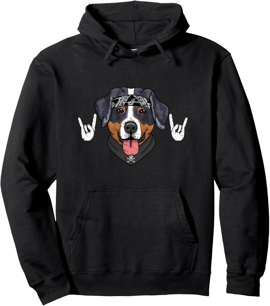 Berner Sennen liebt rock and heavy musik Pullover Hoodie