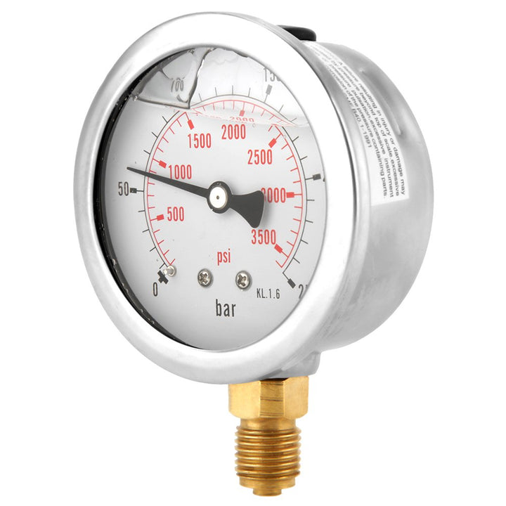 Flüssigkeitsgefülltes hydraulisches Manometer 0-3750PSI 0-250 Bar Manometer, 2,5 "DIAL-Anzeige, G1/4