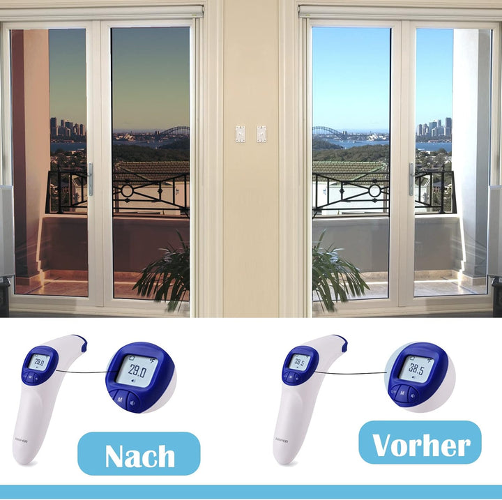 Fensterfolie von innen Durchsichtig von aussen Blickdicht,Sonnenschutzfolie Fenster innen UV-Schutz
