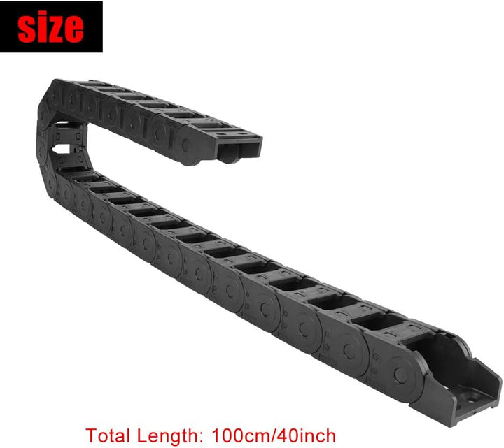 100 cm 25 x 38 mm langes schwarzes Nylon offen beidseitig Kabelträger Schleppkette CNC-Gravierwerkze