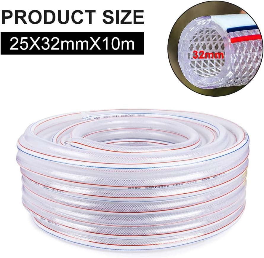 PVC Schlauch - Plastikschlauch mit Gewebe, für Wasser, Haushalt, Aquaristik, Labor, Industrie (25x33