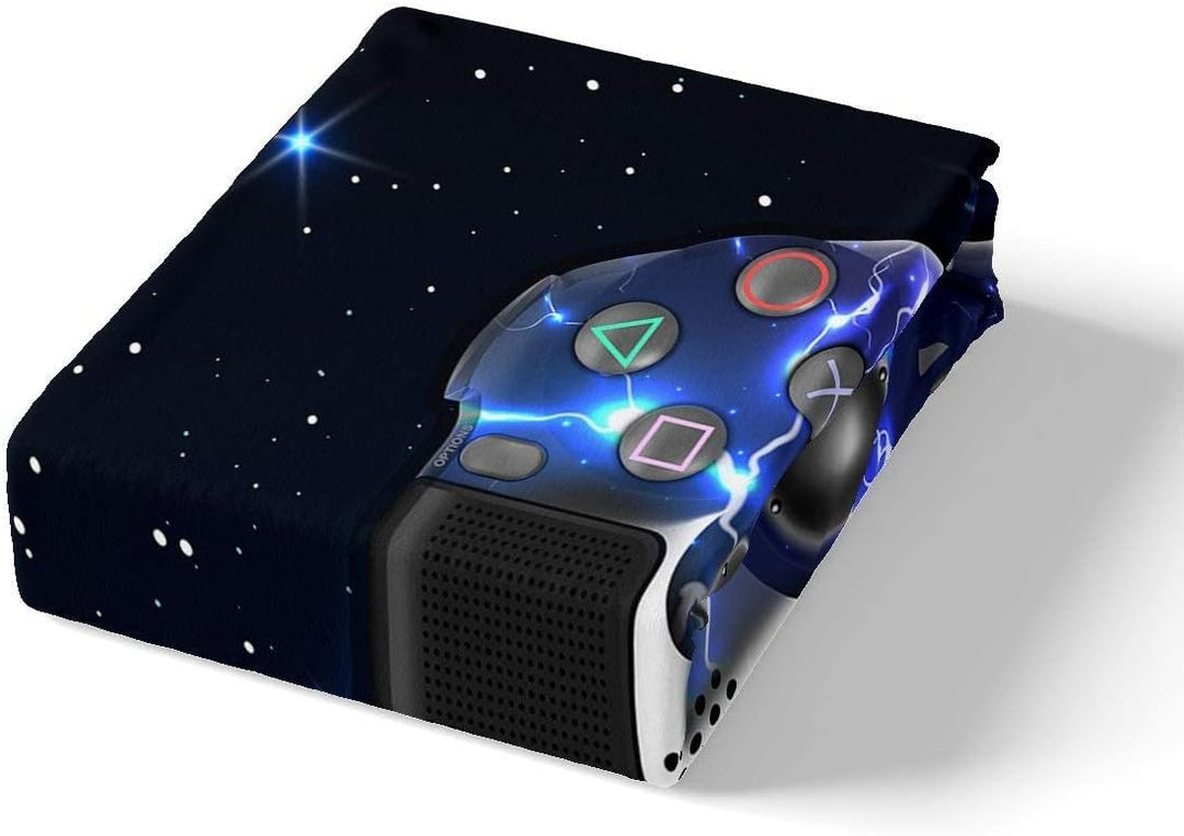 Loussiesd Galaxy Gamepad Bettwäsche Set Lila Lightning Design Gamepad Bettbezug Set für Jungen Video