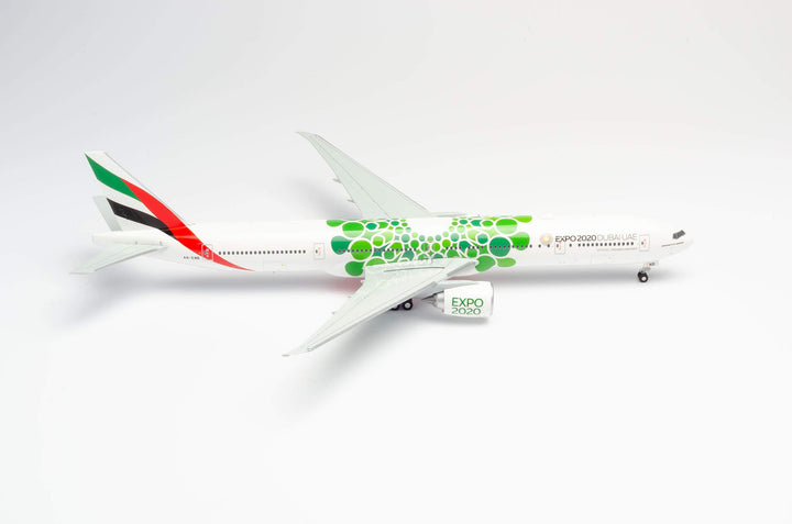 herpa 570664 Emirates Boeing 777-300ER Expo 2020 Dubai ‚Sustainability‘ in Miniatur zum Basteln Samm