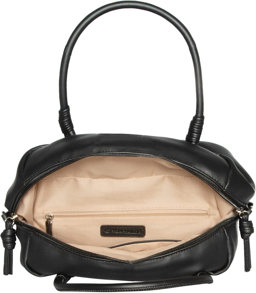TOM TAILOR Damen Olivia Bowling Bag Handtasche Mittelgross Grau Schwarz, Schwarz