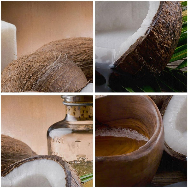 Bilder auf Leinwand Kokosnuss Öl Seife Handfläche Leinwandbild 70x50cm Wandbilder Dekoration Wohnzim