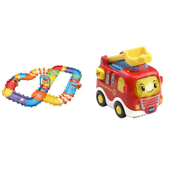 Vtech 80-524404 TUT TUT Baby Flitzer - Strassenset Deluxe, Babyautos, Mehrfarbig &amp; 80-514004 TUT TUT