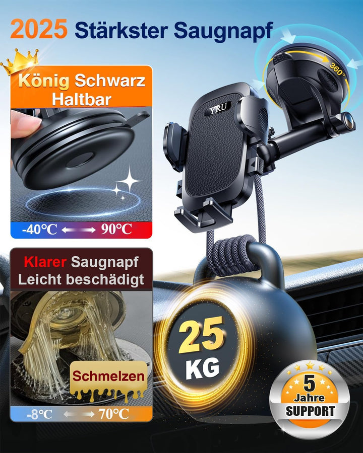 【2026 Militär-Klasse】Handyhalterung Auto Upgrade【Stärkst Saugnapf & Lüftungsclip】Handy Halterung Aut