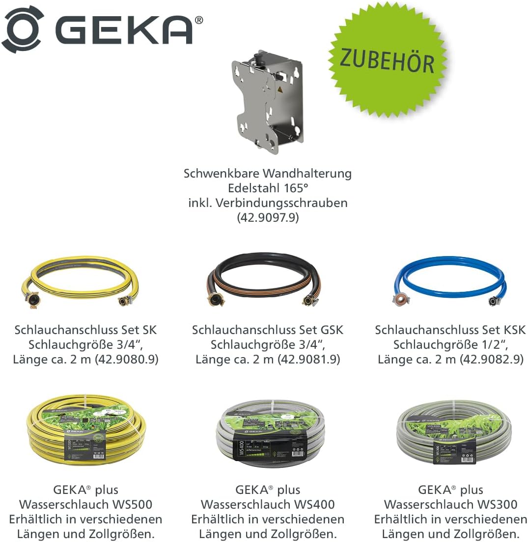 automatischer Schlauchaufroller EA15, L x B x H 52 (inkl. Halterung) x 45 x 23,5, für 15 m 3/4“ Schl