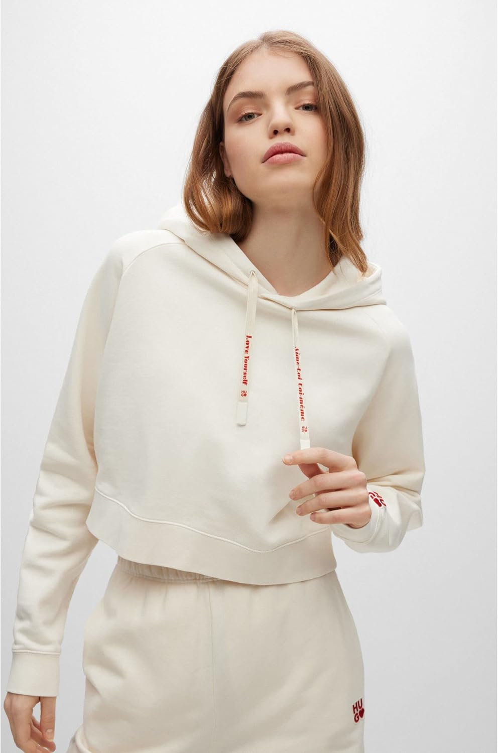 HUGO Damen Dimalaya Sweatshirt L Open White110, L Open White110