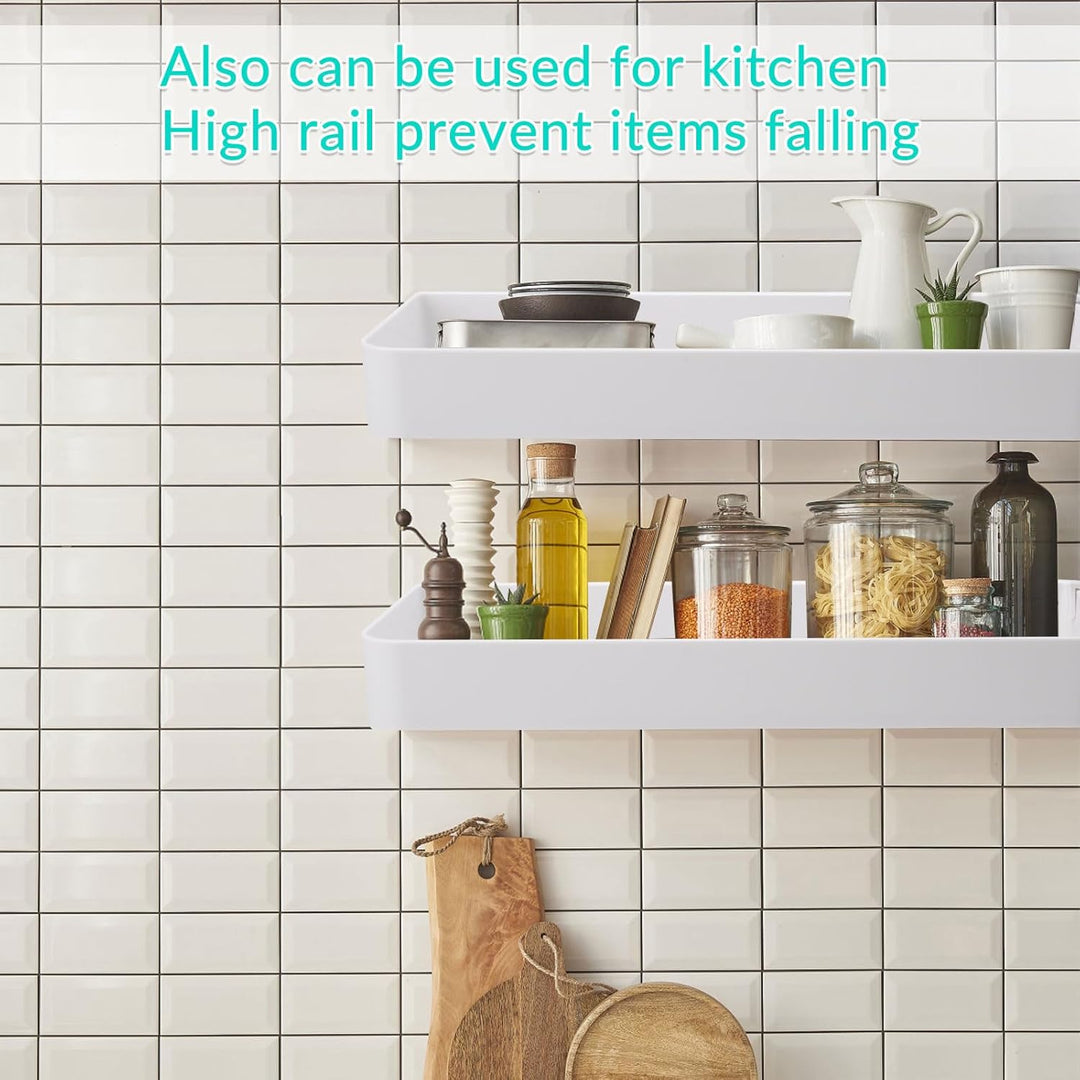 Badezimmerregale Ohne Bohren 2 Stück Kleberegal mit 6 Haken für Badezimmer Wandablage Bad Badezimmer