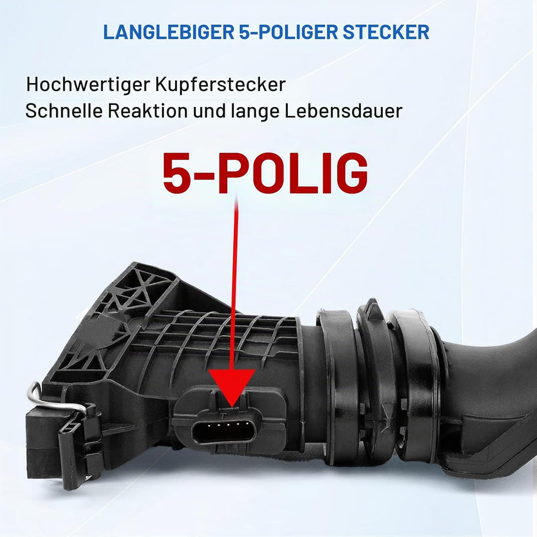 Lufteinlassschlauch 5-polig Motor Turbo Ansaugrohr Kompatibel mit Mercedes CDI C-Klasse W203 W204 S2