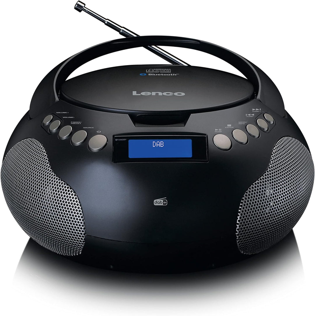Lenco SCD-341 tragbares CD-Radio -CD-Player - DAB+ Radio - Bluetooth - Sender und Titelspeicher - Uh
