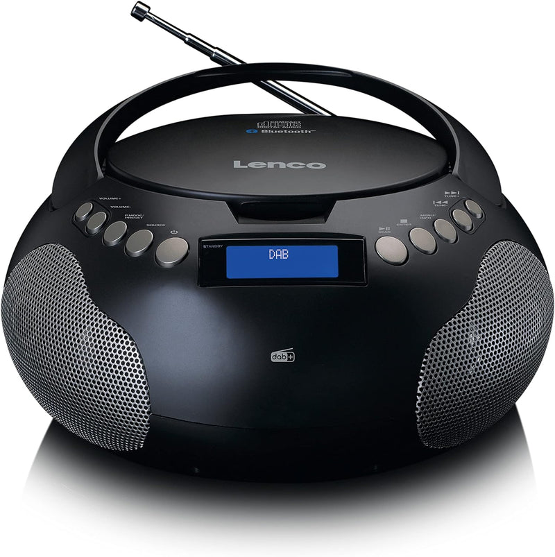 Lenco SCD-341 tragbares CD-Radio -CD-Player - DAB+ Radio - Bluetooth - Sender und Titelspeicher - Uh