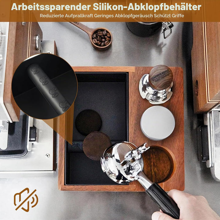 Tamperstation, Espresso Tamper Station, Espresso Tamperstation und Klopfbox, Espresso Tamper Station
