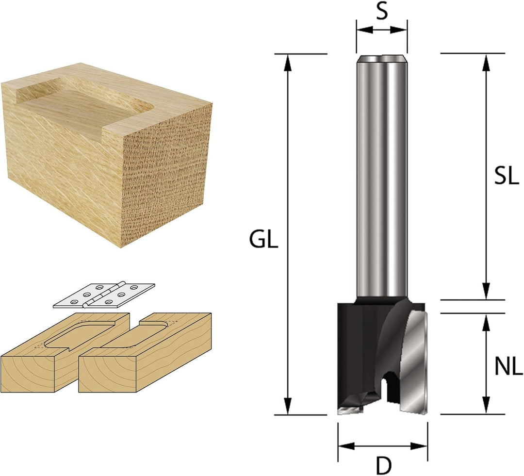ENT 13440 Planfräser HW, Schaft (S) 12 mm, Durchmesser (D) 19 mm, NL 12 mm, SL 40 mm, GL 52 mm SL=19